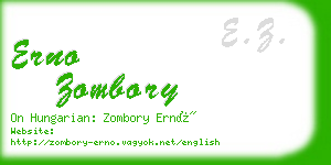 erno zombory business card